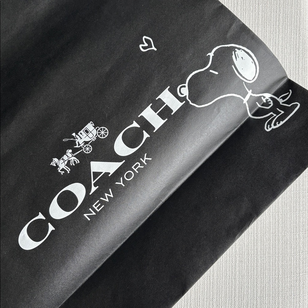 Coach authentic large Black paper bag with snoopy graphic
